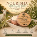 Nourisha whipped goat tallow balm with grass-fed goat, botanicals and open balm tin