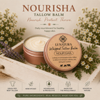 Nourisha whipped tallow balm with grass-fed tallow and botanical ingredients