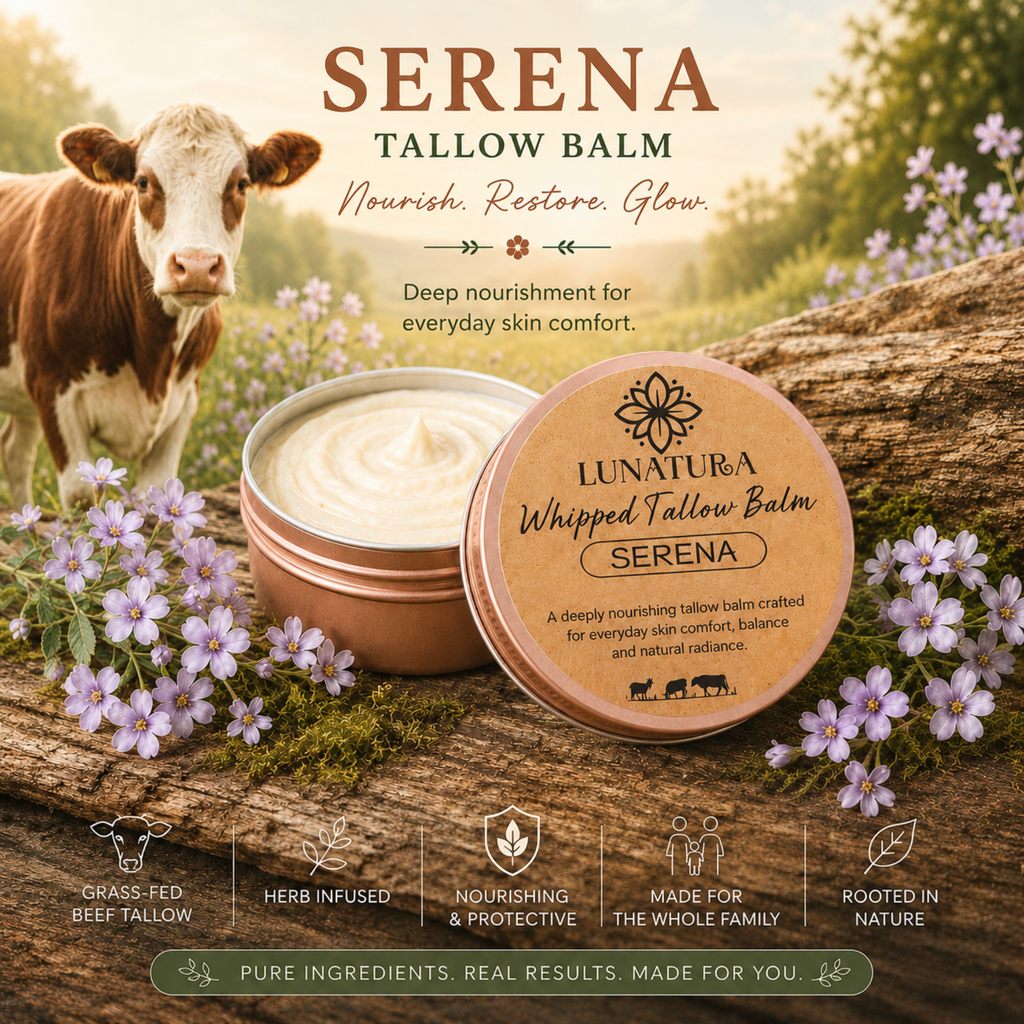 erena Whipped Tallow Balm with grass-fed beef tallow, wildflowers and cow
