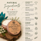 Natural ingredients in Nourisha goat tallow balm including botanical infused tallow and organic oils
