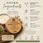 Pure tallow balm natural ingredients including grass-fed beef tallow, jojoba oil, beeswax and castor oil