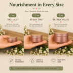 Size comparison of Serena Goat Tallow Balm showing each jar in hand
